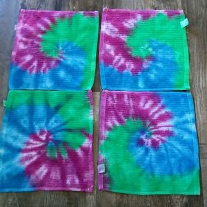 Handmade Tie Dye Wash Cloth Set of 4